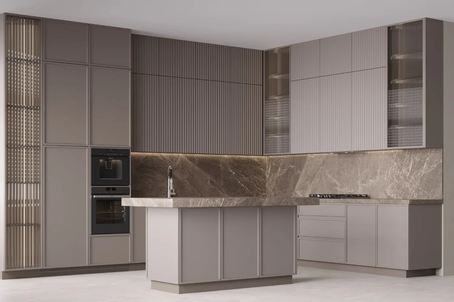 КУХНЯ «РИБЕРА» В ЦВЕТЕ МАТОВОЕ СЕРЕБРО - фото 11
