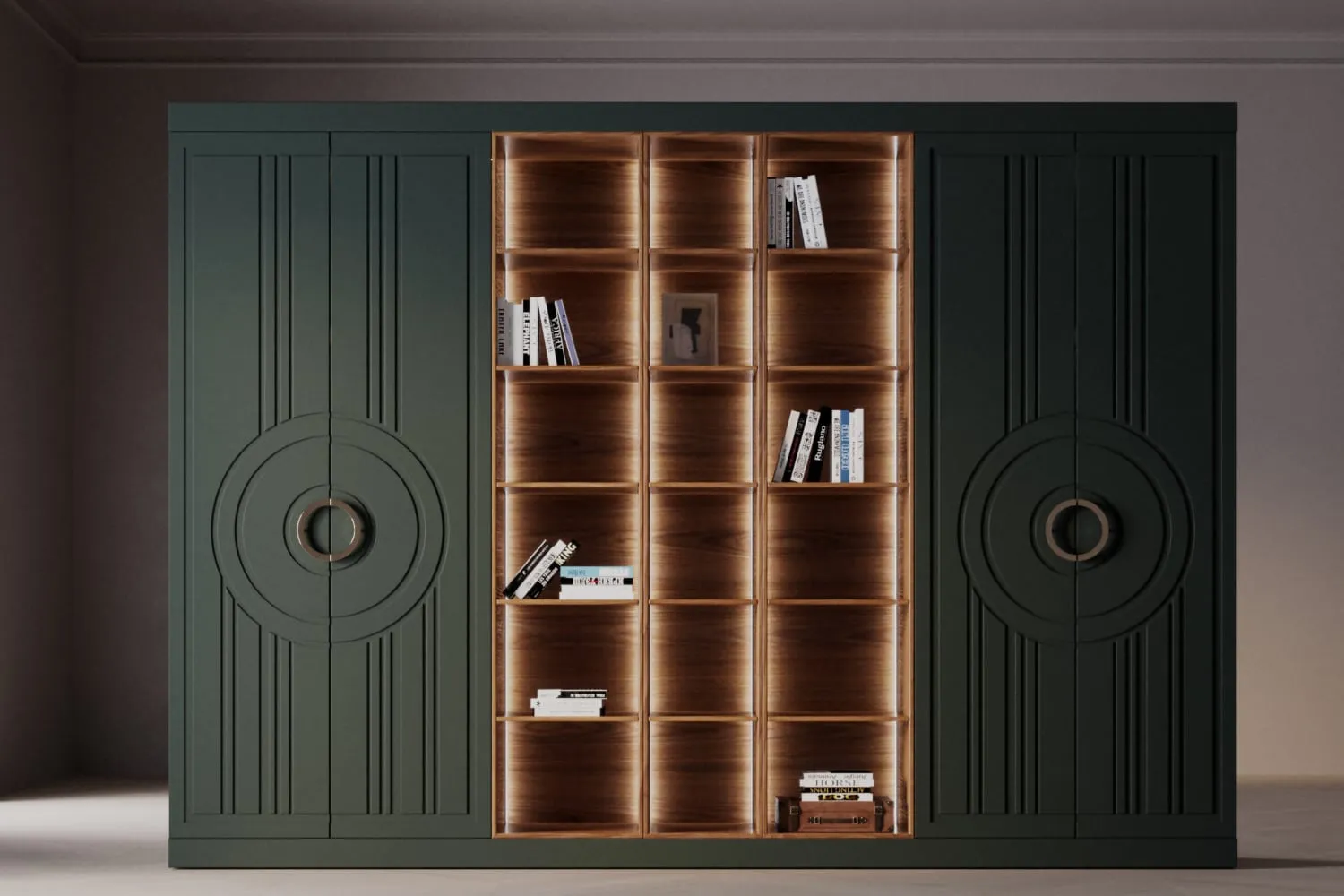 ШКАФ «ГУББИО» РАДИУСНАЯ ФРЕЗЕРОВКА, ОТКРЫТЫЕ ПОЛКИ - фото 11