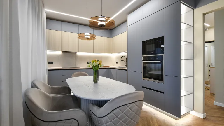 Кухня Небесно-Голубой Модерн